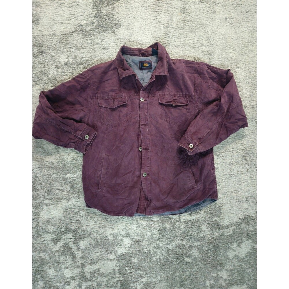 VNTG Route 66 Corduroy MENS SIZE M Jacket Button Up Dark Purple